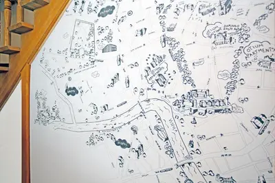 a drawing on the wall of a room at Otium Old Town Boutique in Kraków