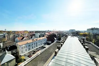 arial view of a city with buildings and a street at Exclusive PENTHOUSE near CityCenter 120m2 +NETFLIX in Kraków