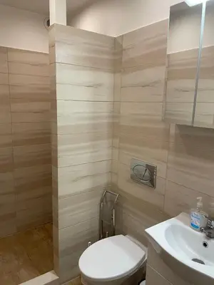 a bathroom with a toilet and a sink at U Pająka in Wieprzec