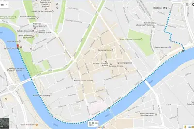 a map of a city and a river at NEO SKY Apartment, FREE PARKING, 15 min walk Old Town&Kazimierz - by Homelike Krakow in Kraków