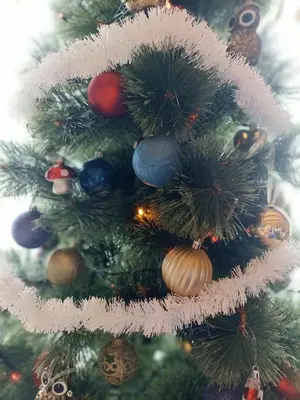 a close up of a christmas tree with ornaments at Sielsko Anielsko in Stryszawa