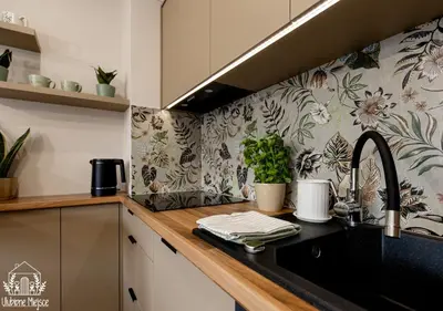 a kitchen with a sink and a counter top at ULUBIONE MIEJSCE ZATOR in Zator