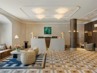 a rendering of a hotel lobby with a living room at Stradom House, Autograph Collection in Kraków