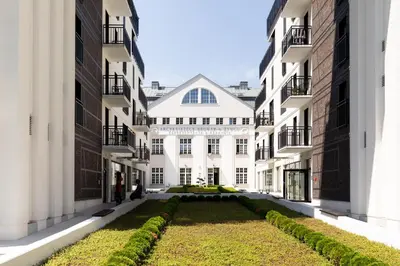 an internal view of the courtyard of a building at Premium Designer Apartment - Quiet and Central in Kraków