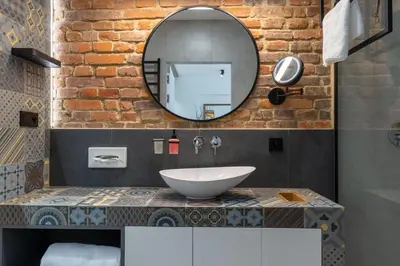a bathroom with a sink and a mirror at mN apartments home - Wieliczka Town in Wieliczka