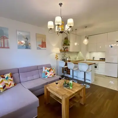 White and Bright Riverside View Flat with Parking