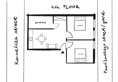 a drawing of a floor plan of a house at Modern House in Old Town Numero 8 in Kraków