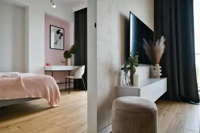 a kitchen counter with a cash register on a counter at Pastel 47 by Housine in Zator